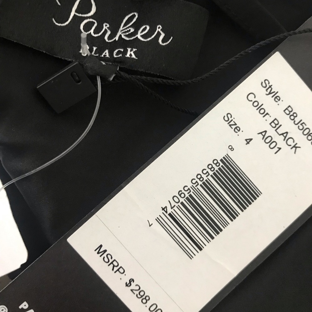 NWT Parker Black | Black Crepe Front Slit Maxi Dress | 4 - Picture 15 of 15